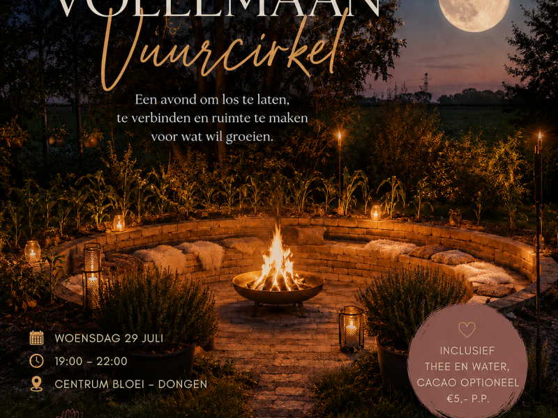 🌕 Vollemaan Vuurcirkel 🔥 UITVERKOCHT - Cacao ceremonie, Vuur Ceremonie, Volle Maan