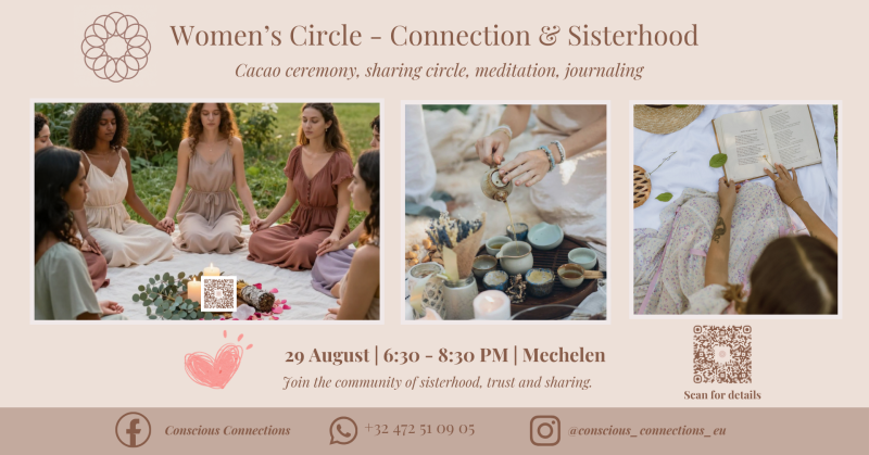 🌸 First International Women's Circle in Mechelen - Cacao ceremonie, Verbinding, Vrouwencirkels