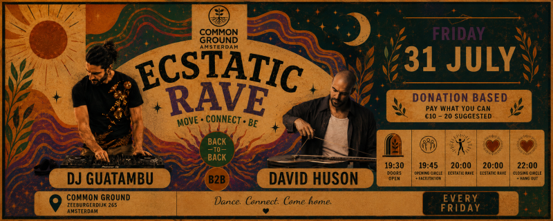 Ecstatic Rave: David Huson & dj Guatambu - Ecstatic Dance, Free Dance, Dancing in Connection