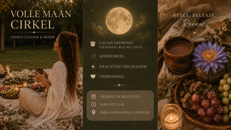 🌕Volle Maan - Cacaoceremonie, meditatie en ademcirkel✨