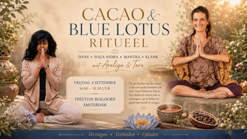 Sacred Journey: Cacao, Blue Lotus ritueel, dans en diepe rust - Danza intuitiva, Loto azul, Ceremonia de cacao