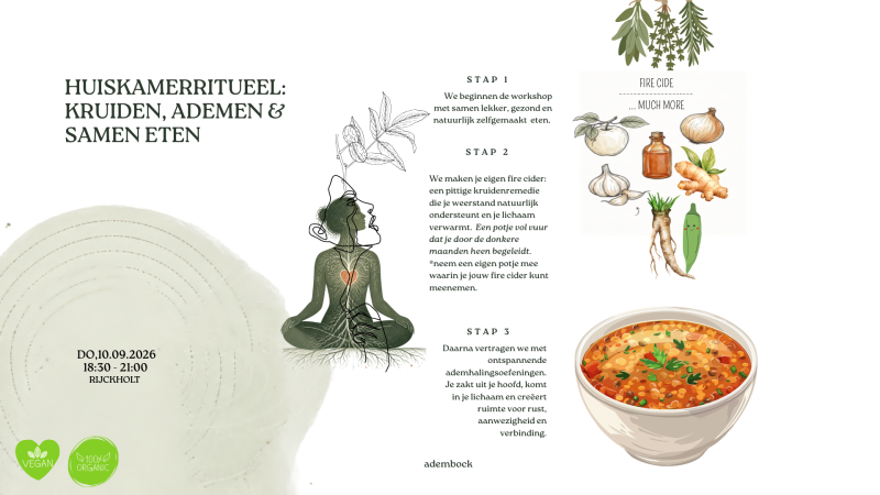 Huiskamerritueel: kruiden, adem & eten