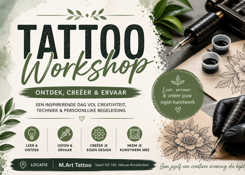 Tattoo workshop incl. lunch en benodigdheden.