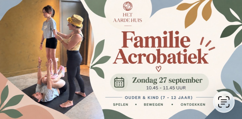 Familie Acrobatiek ouder & kind (7-12 jaar) I zondag 27 september 2026