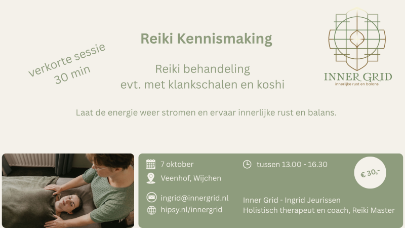 Reiki Kennismaking individueel 30 min