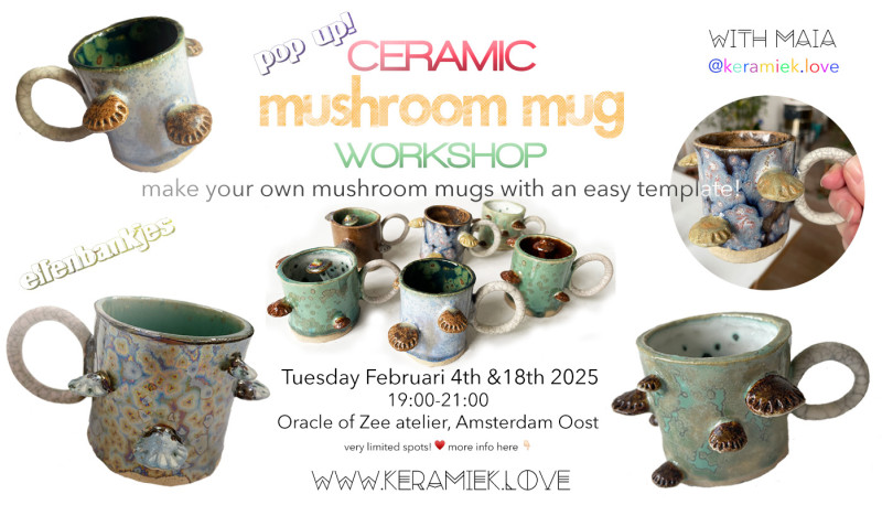 Ceramic Mushroom Mug Workshop at Keramiek Love - Creatividad, Naturaleza, Otros talleres