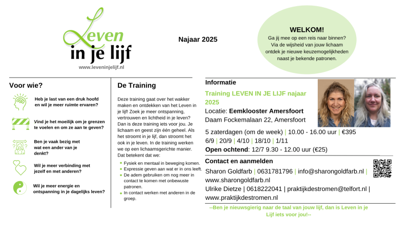 Training Leven in je Lijf - open les