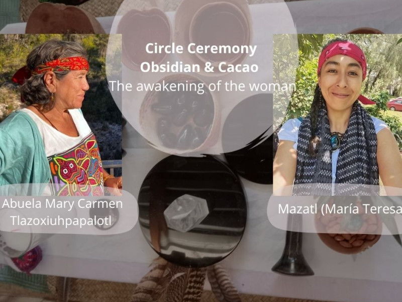Circle ceremony Obsidian stone & Cacao