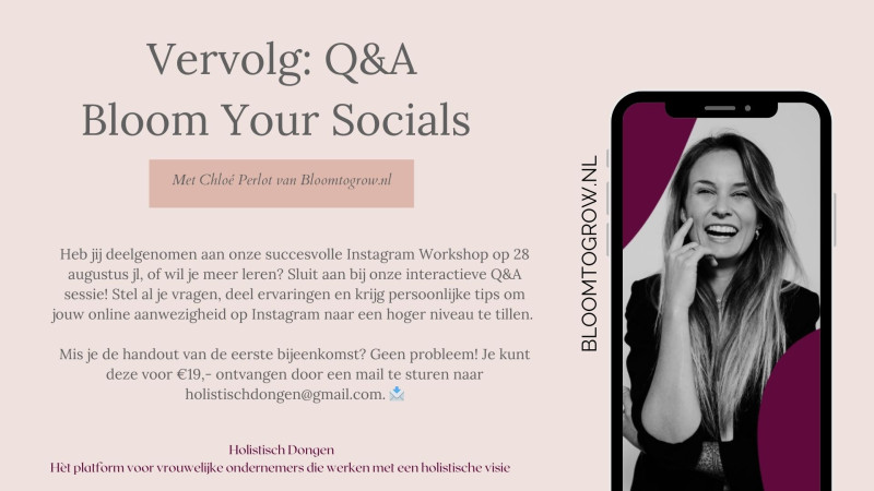 Workshop Bloom Your Socials (Instagram)