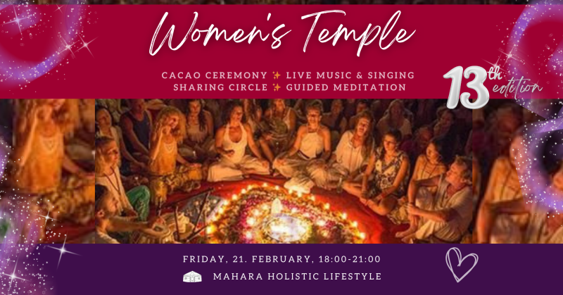 Women's Temple 🌺  #13 edition - Cacao ceremonie, Sharing Circle, Vrouwen workshops