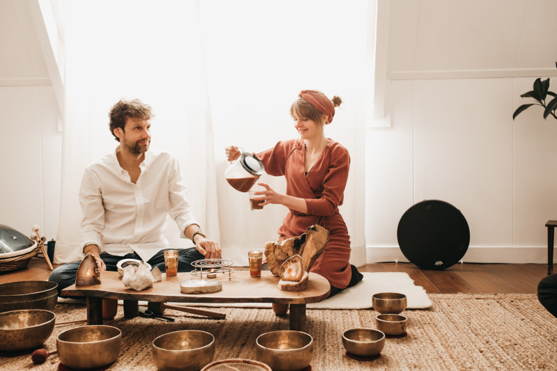 Cacao ceremonie met klankreis - Cacao ceremonie, Klankschalen, Klankbad