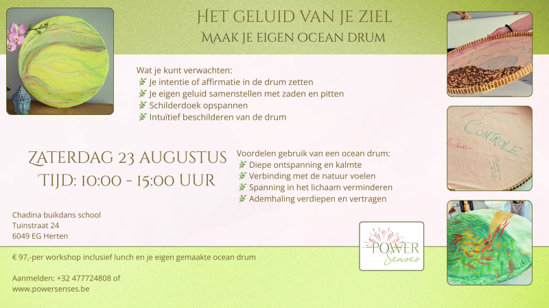 Het geluid van je ziel - Maak je eigen Ocean Drum Herten - Intuïtief Schilderen, Drum Maken, Creativiteit