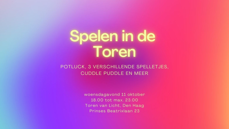 Spelen in de Toren- afgelast ivm ziekte organisator