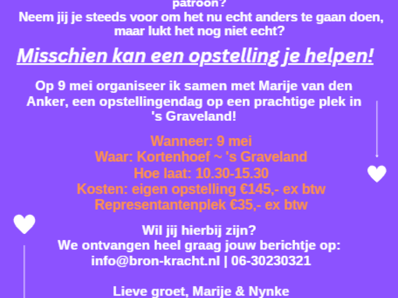 Bron-Kracht Opstellingendag