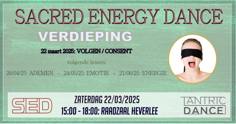 SED - Sacred Energy Dance - VERDIEPING LES 2: VOLGEN/CONSENT - Personal Leadership, Personal Development, Tantric Dance
