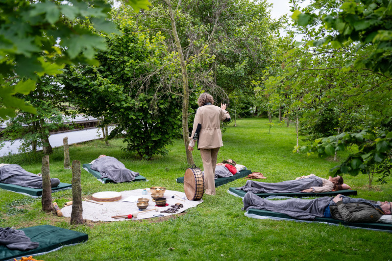 Uniek! Klankschaalsessie in de natuur - Boskoop met meerdere instrum.