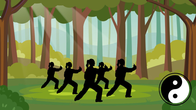 Tai Chi-bijeenkomst in de buitenlucht