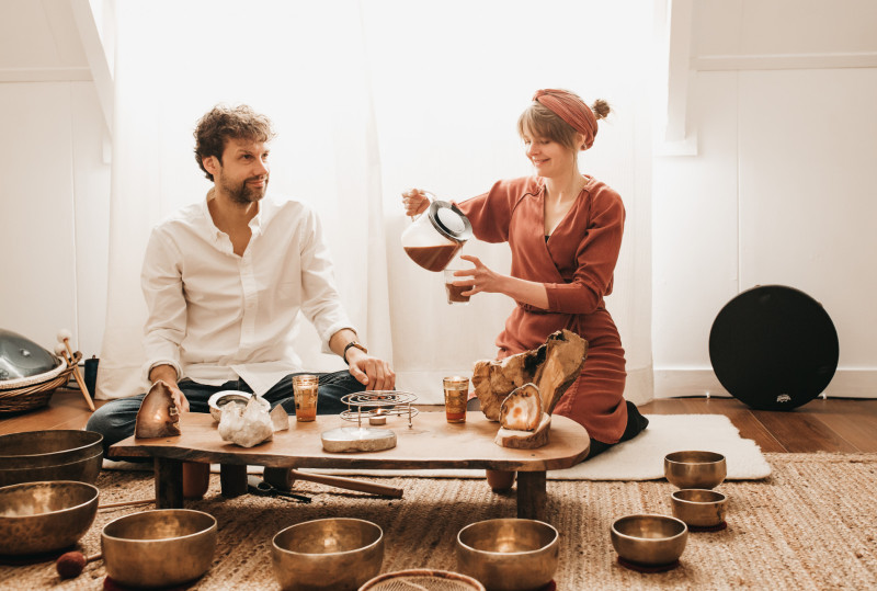 Cacao ceremonie met klankreis en stiltewandeling - Cacao ceremonie, Klankreis-Soundbath, Innerlijke Reis