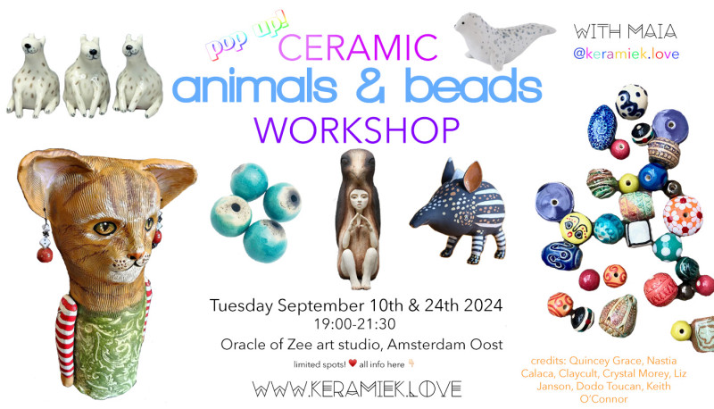 Ceramic Animals & Beads Workshop at Keramiek Love - Creatividad, Sanación, Jovialidad
