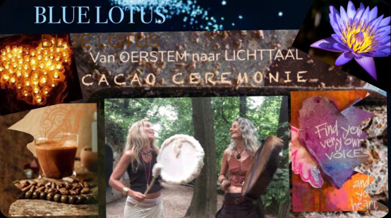 VAN OERSTEM NAAR LICHTTAAL ✨XL BLUE LOTUS & CACAO CEREMONIE - Cacao ceremonie, Stembevrijding, Lichttaal