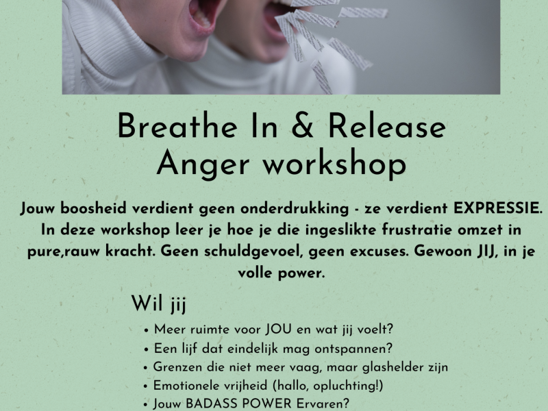 Breathe In & Anger Release workshop - Lichaamswerk, Ademwerk, Overige Workshops